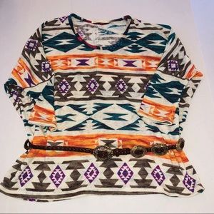 Aztec Print Dolman Top